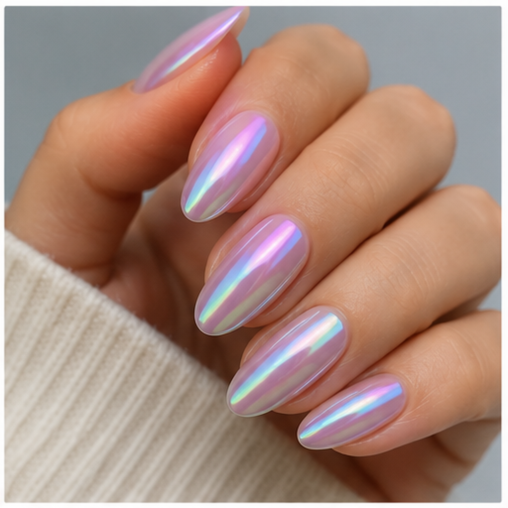 Aurora nails con reflejos iridiscentes — Cool Nails Gràcia