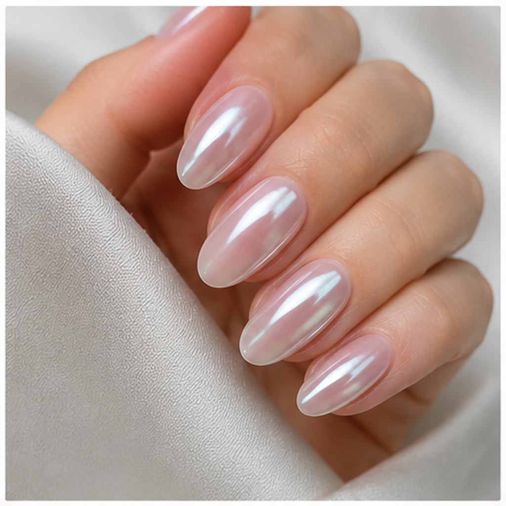 Manicura glazed donut con acabado perlado — Cool Nails Gràcia