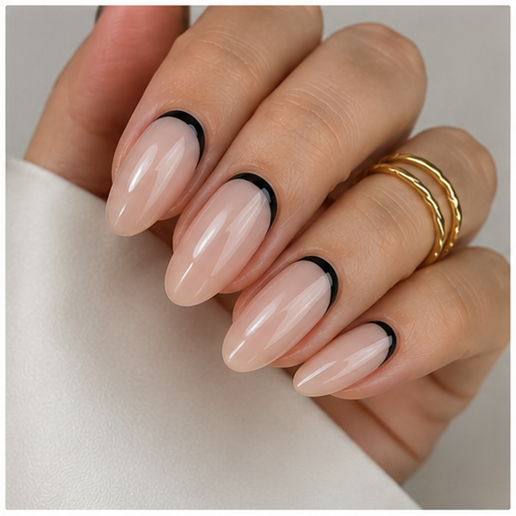 Francesa invertida con línea en la base de la uña — Cool Nails Gràcia